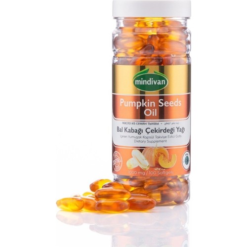 Mindivan Bal Kabağı Çekirdeği Yağı Soft Jel Kapsül 1000 mg 100 Yumuşak Kapsül
