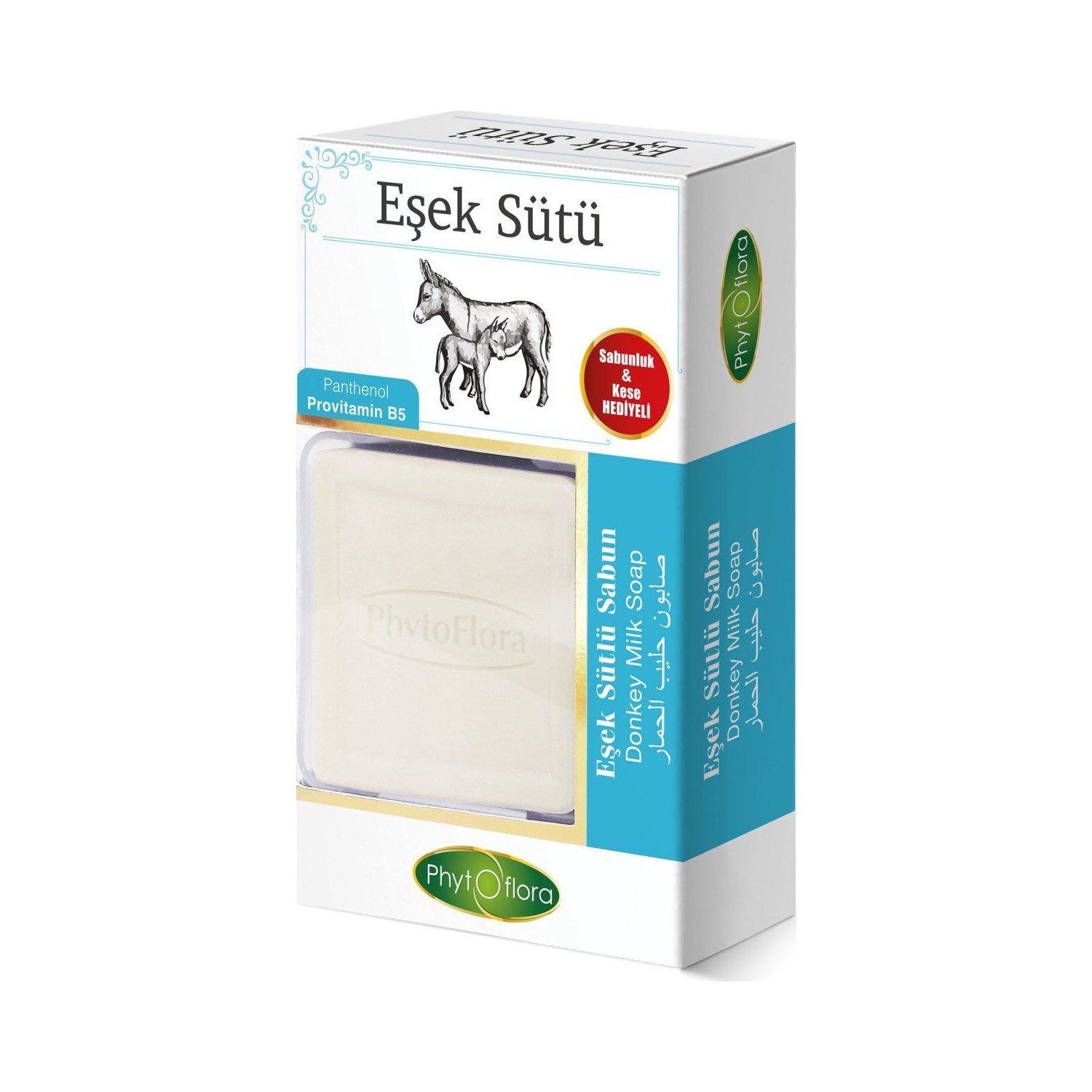 Phytoflora Eşek Sütlü Sabun Kese ve Sabunluk Hediyeli