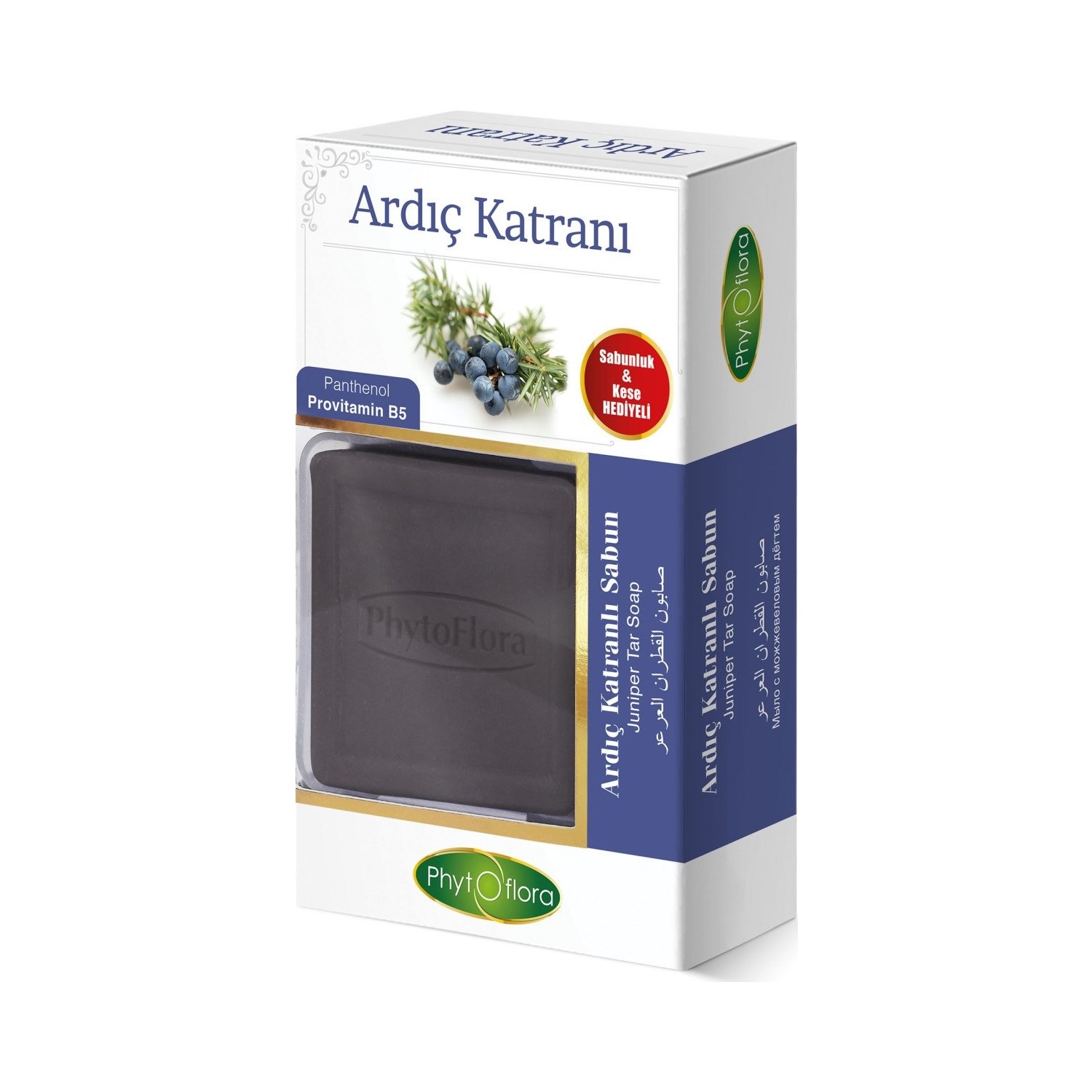 Phytoflora Ardıç Katranlı Sabun Kese ve Sabunluk Hediyeli