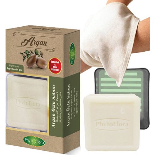 Phytoflora Argan Özlü Sabun Kese ve Sabunluk Hediyeli