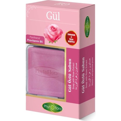 Phytoflora Gül Özlü Sabun Kese ve Sabunluk Hediyeli