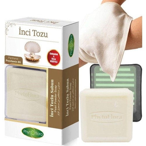 Phytoflora İnci Tozlu Sabun Kese ve Sabunluk Hediyeli