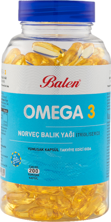 Balen Omega 3 Norveç Balık Yağı (Trigiliserid) Yumuşak Kapsül 1380 Mg*200