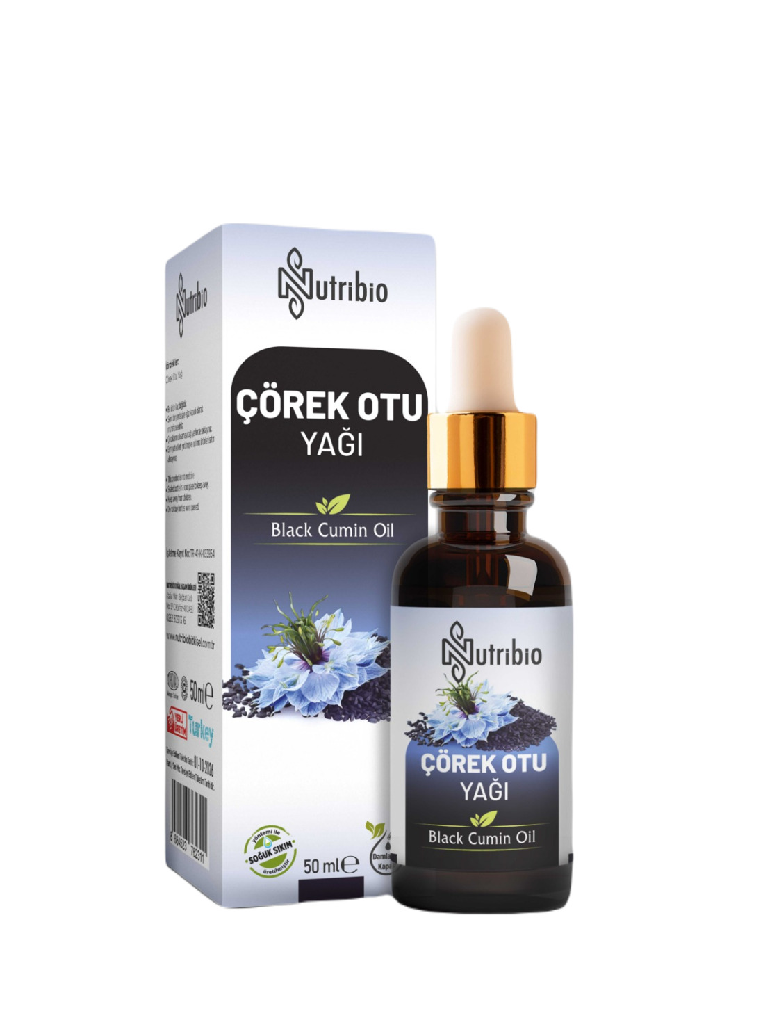 Nutribio Soğuk Sıkım Saf Çörekotu Yağı 50 ML