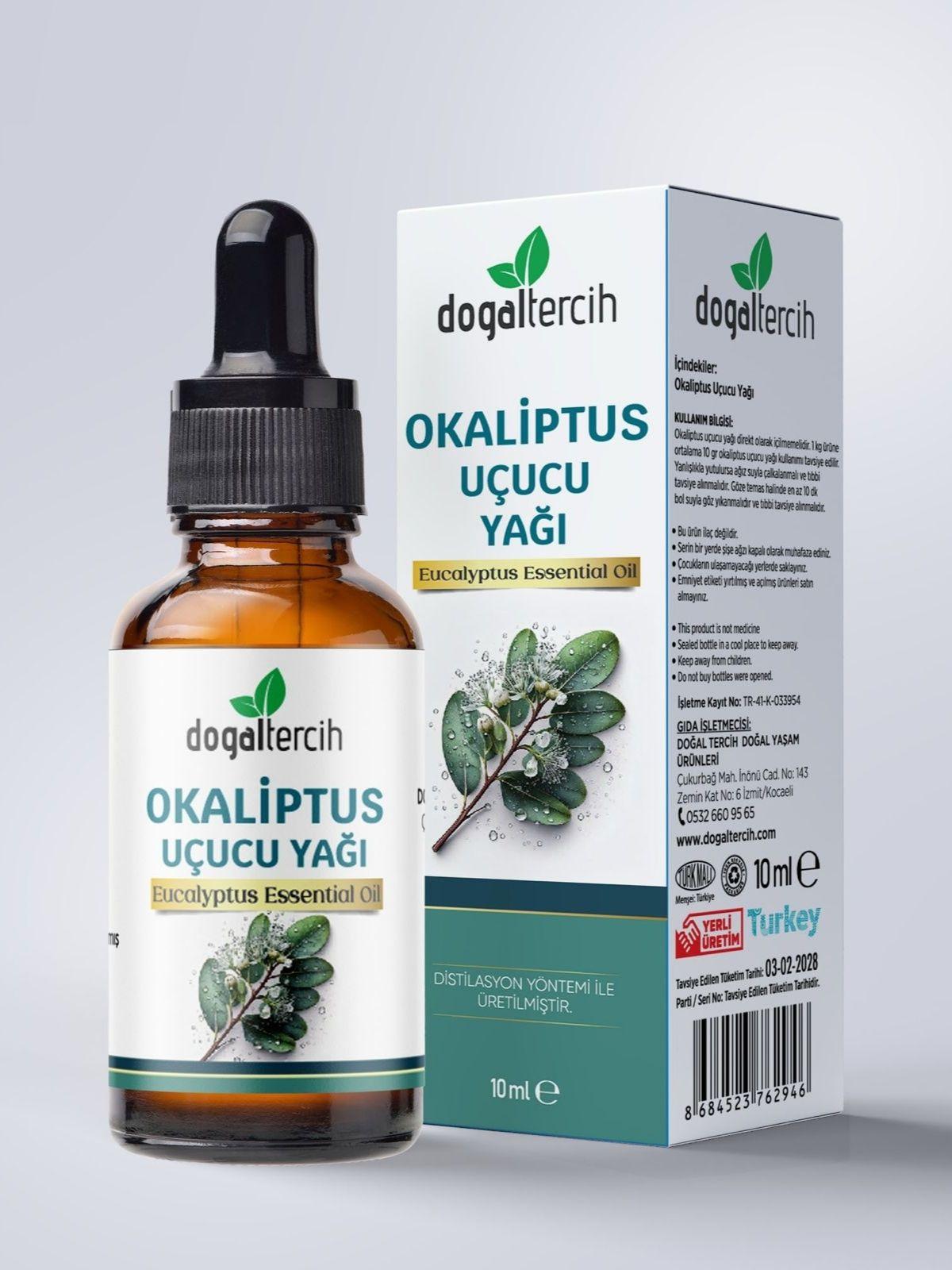 Doğaltercih Okaliptus Yağı 10 ml , Katkısız Seyreltilmemiş %100 Saf ve Doğal Okaliptüs Yağı